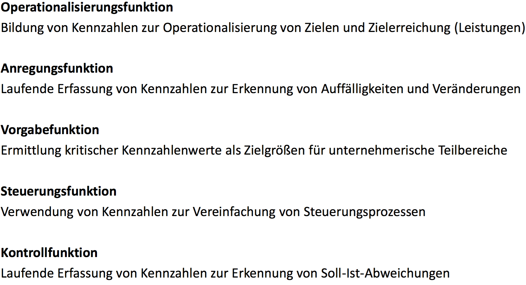 Funktionen Von Kennzahlen Im Berblick Un Planung Repetico