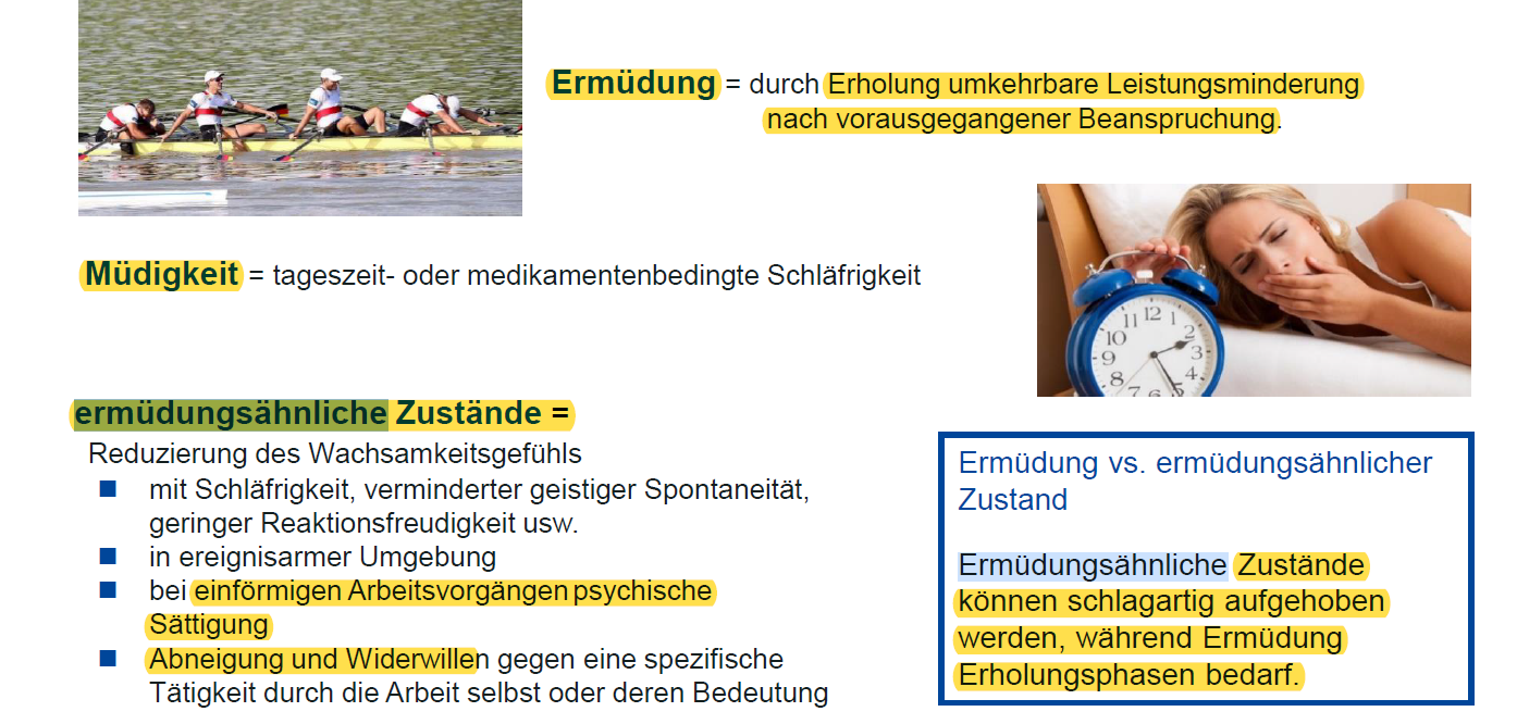 Erklären Sie den Unterschied zwischen Ermüdung und erm Grundlagen