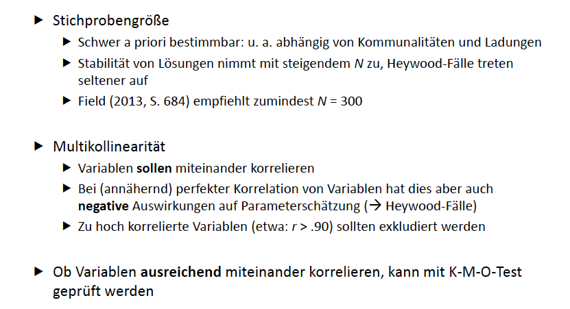 Voraussetzungen Pca Efa Stichprobengr E Multiko Statistik