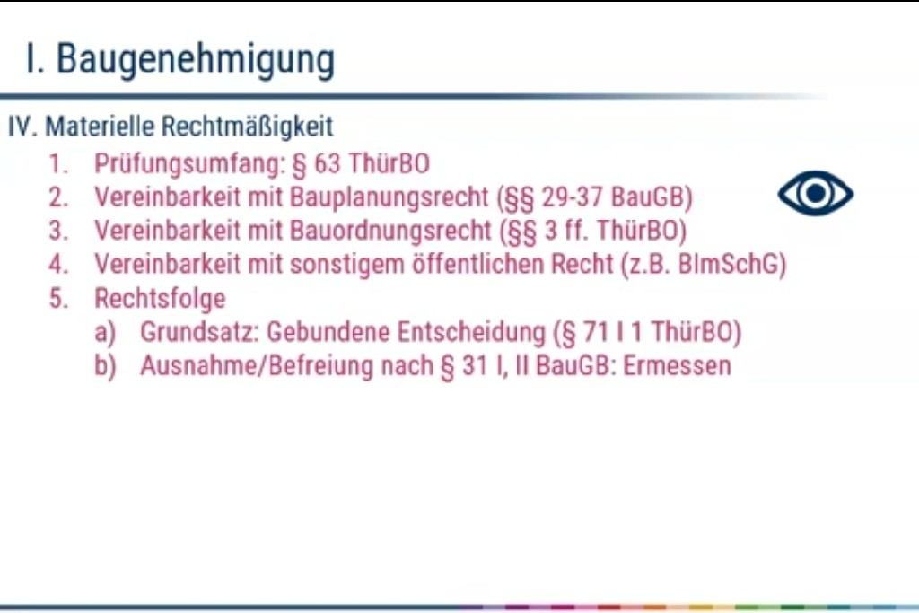 Materielle RM Baugenehmigung? AL ÖffR Def+Schema Repetico