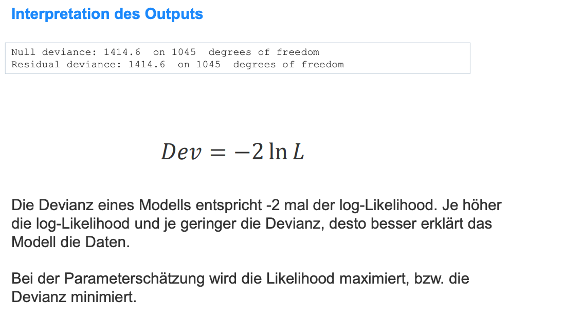 Was versteht man unter der Devianz? Multivariate Analyse Repetico Was versteht man unter der Devianz? Multivariate Analyse Repetico