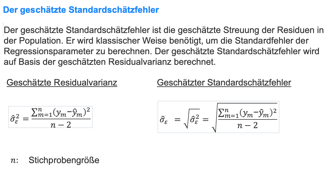 Was kannst du über den geschätzten Standardschätzfehl... Multivariate
