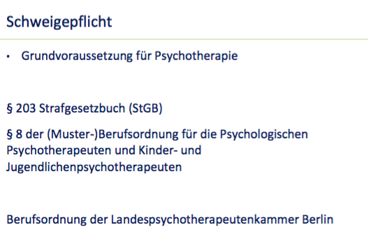 Was kannst du über die Schweigepflicht sagen? | Klinische Psychologie | Repetico