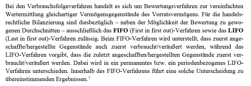 Welche Verbrauchsfolgeverfahren werden nach HGB untersch