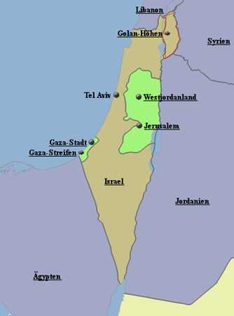 Landkarte israel syrien