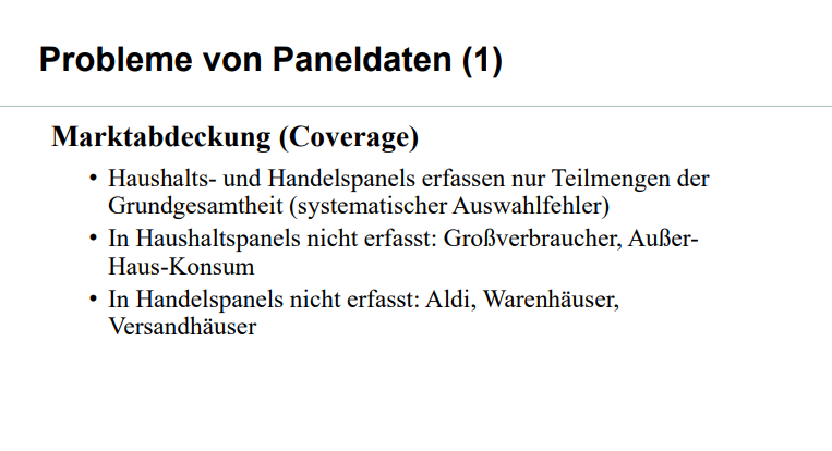 Nennen Sie Probleme Von Paneldaten | Marktforschung | Repetico