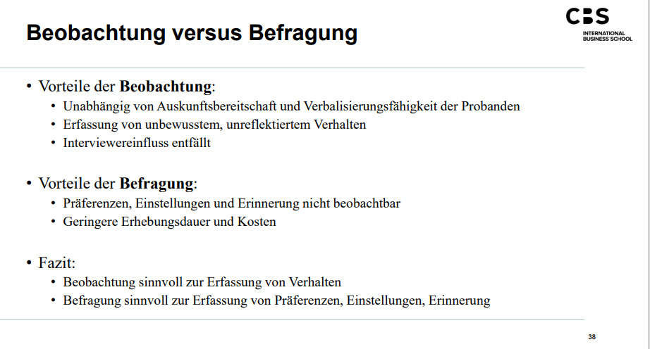 marktforschung befragung beobachtung experiment