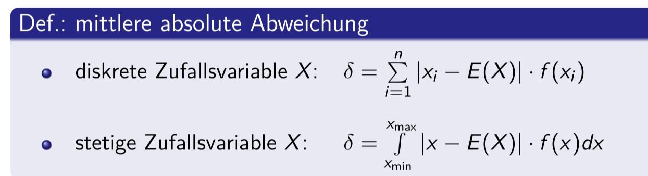 Deffiniere mittlere absolute Abweichung auf Zufallsvaria... | Analysis ...
