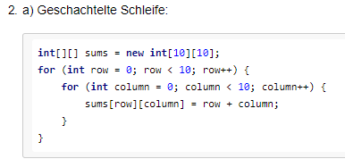 Deklarieren Sie ein zweidimensionales int-Feld der Grö... | Java ...