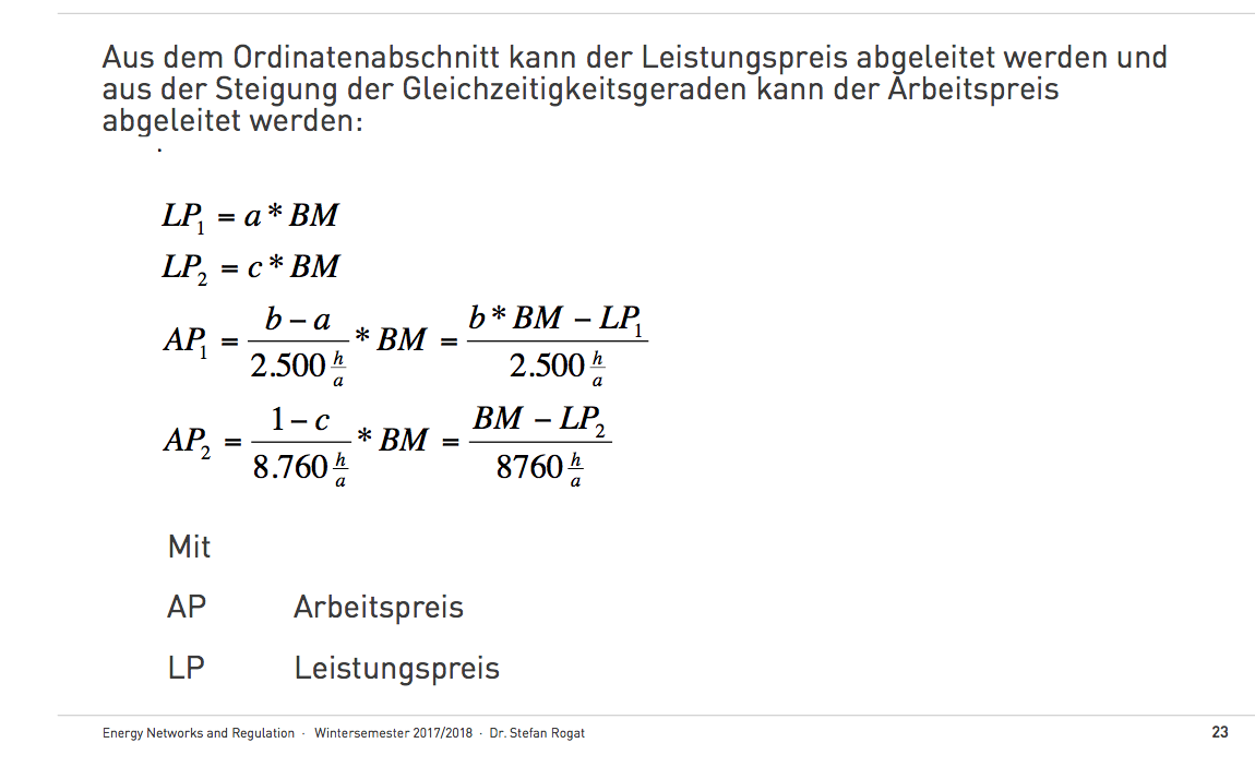 Berechnung der Leistungs-und Arbeitspreis der Breifmarke... | Energy ...