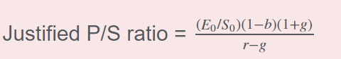 Formula for the justified P/S ratio | Financial Reporting