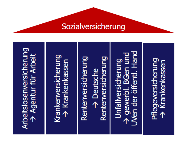 5 Säulen Der Sozialversicherung Einfach Erklärt 5 Säulen + Träger des Sozialversicherungssystems | Public Health | Repetico