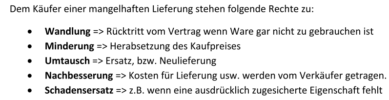 Welche Rechte Hat Ein Käufer Bei Mangelhafter Lieferung... | BWI04 ...