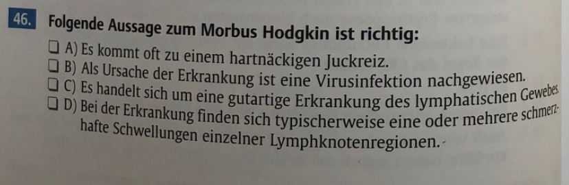 Aussagen zum Mb. Hodgkin Hämatologie Repetico