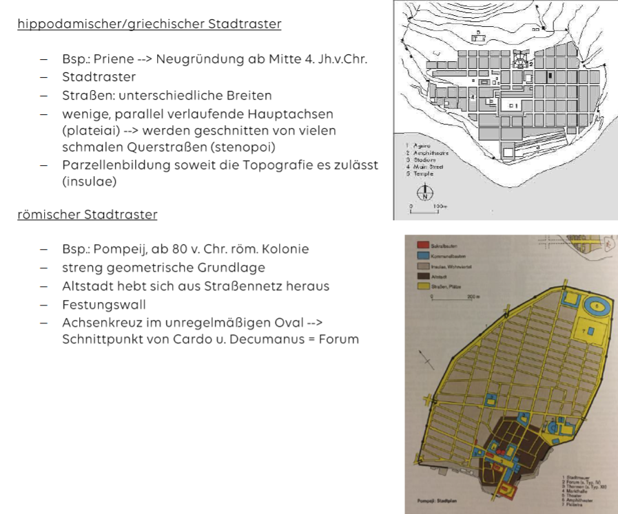 KONZEPThippodamisches und römisches Stadtraster erklär