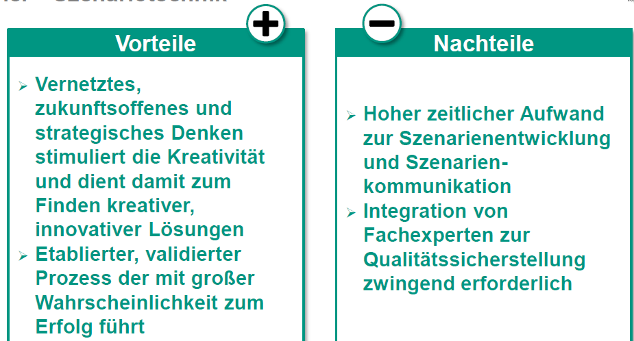 Was sind Vor- und Nachteile der Szenarioentwicklung? | Produktentstehung Entwicklungsmethodik ...