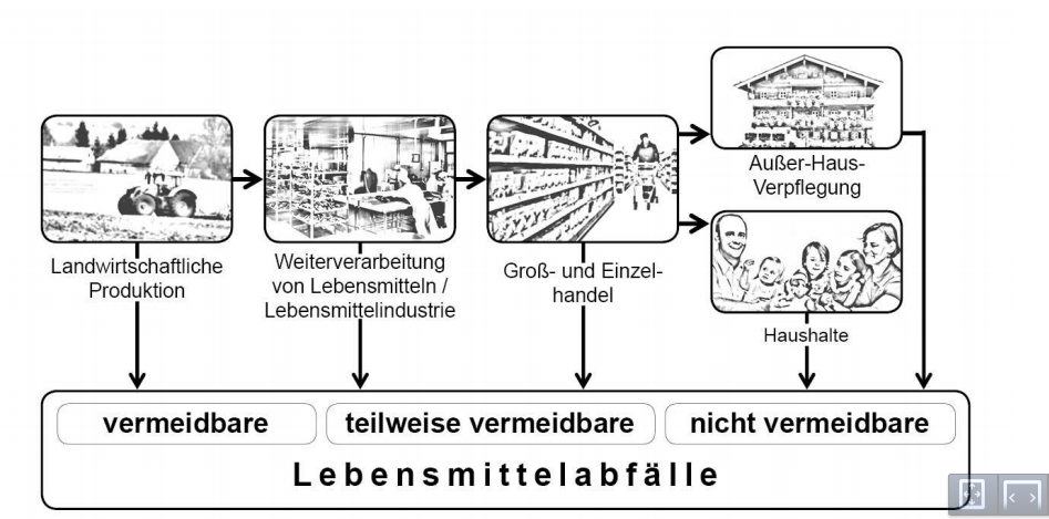 Wertschöpfungskette in Bezug auf Lebensmittel Abfallwirtschaft Repetico
