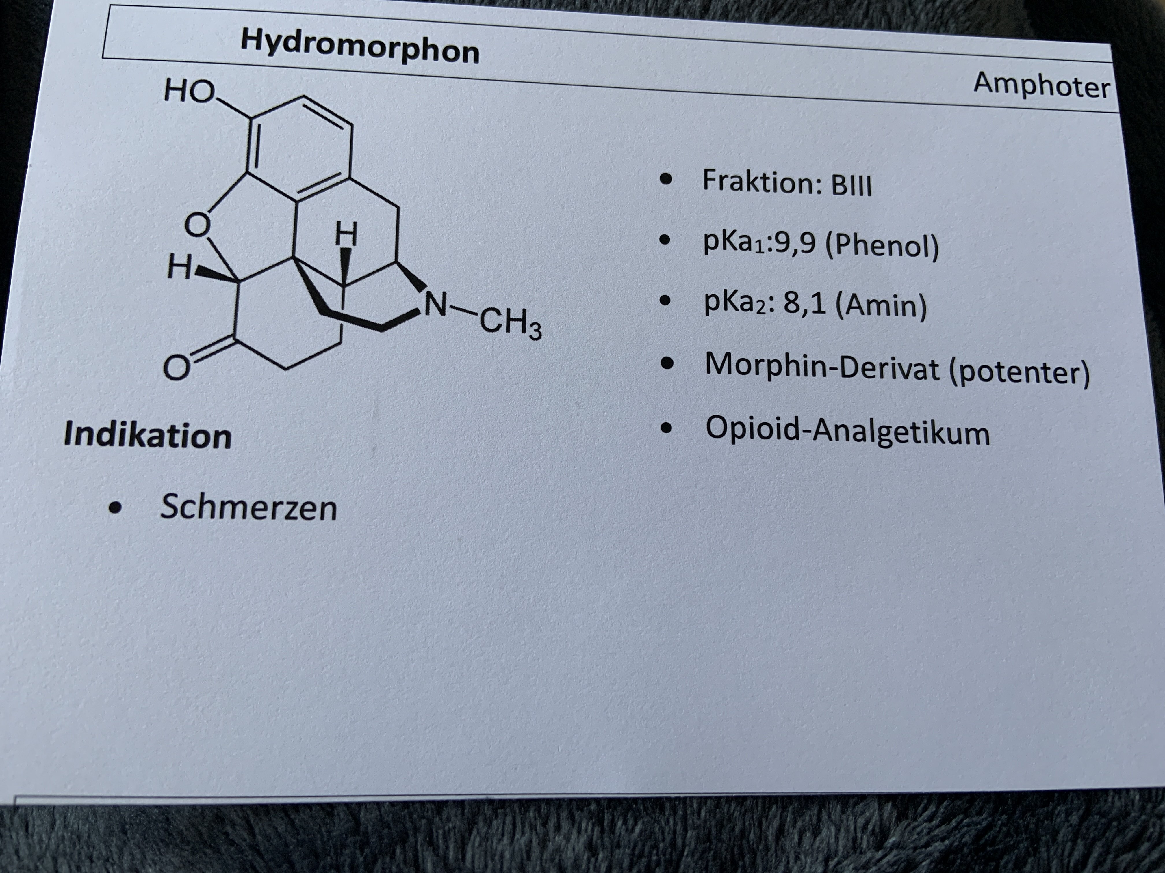 Hydromorphon Neuer Kartensatz Repetico