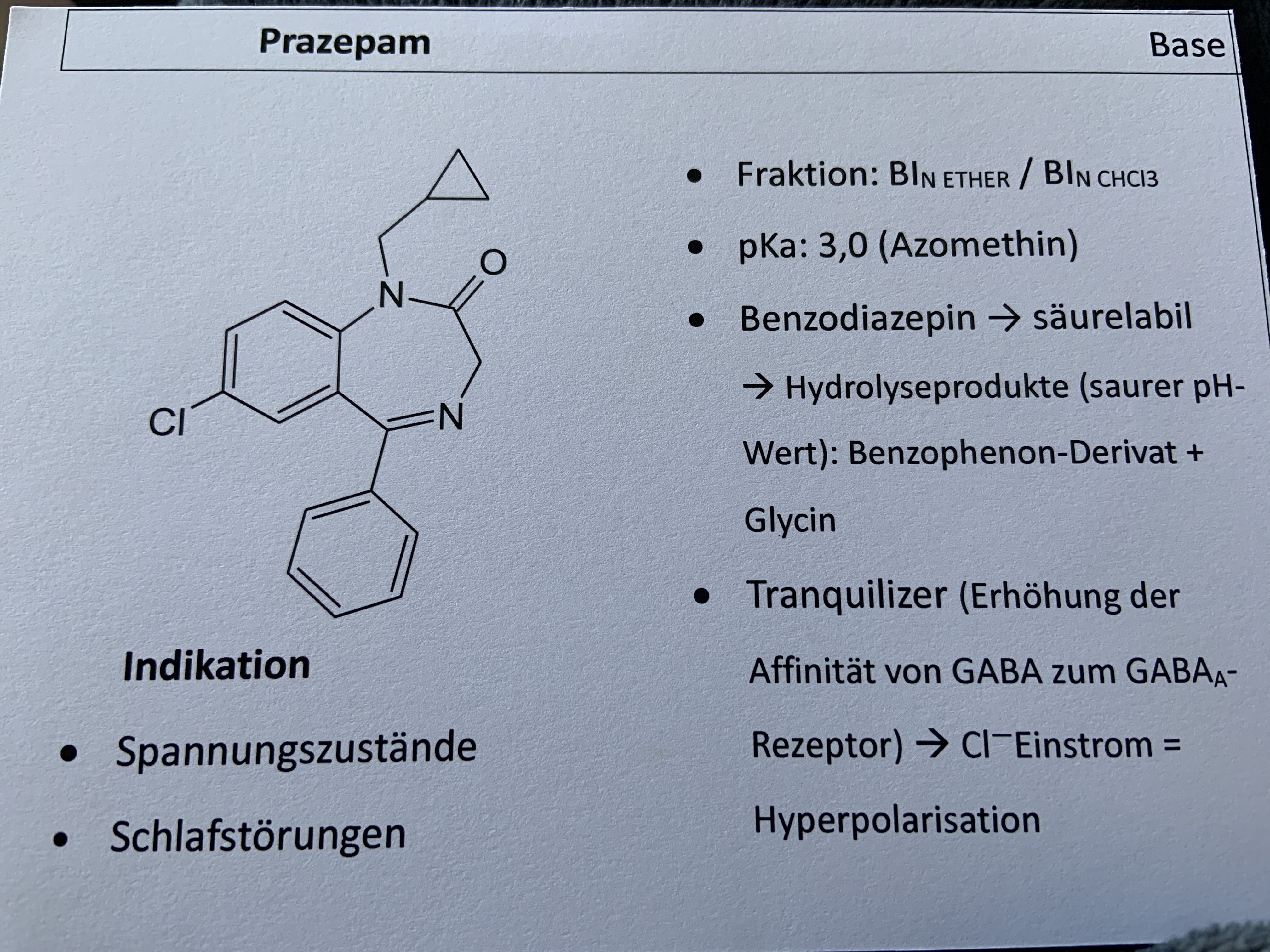 Prazepam Neuer Kartensatz Repetico