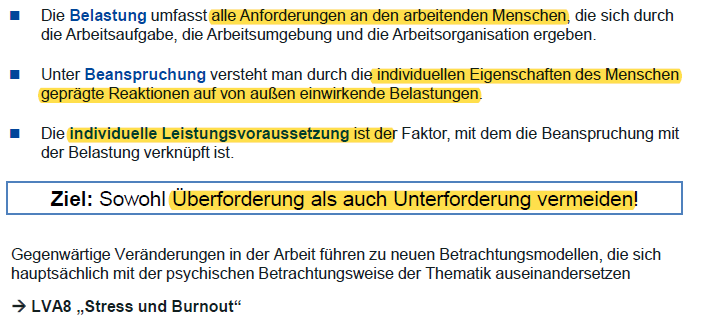 Erläutern Sie den Zusammenhang zwischen Belastung, Bean... | Grundlagen ...
