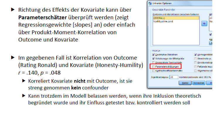 Überprüfung der Richtung der Kovariate | Statistik für Fortgeschrittene ...
